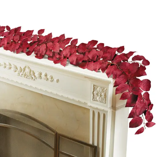 Collections Etc 6-Foot Long Burgundy Leaves Fall Garland {1}