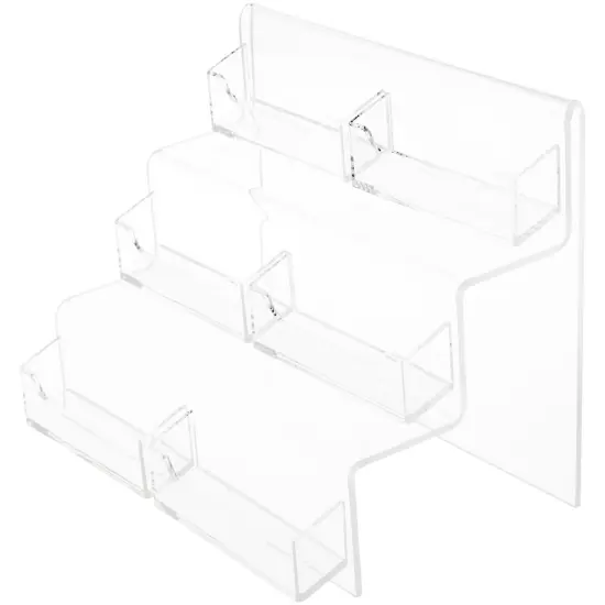 Plymor Clear Acrylic 6-Pocket Business Card Display Stairs, 6.75" H x 8.25" W x 4.75" D {1}