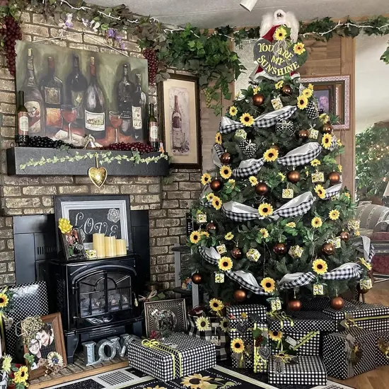 4 Pack Artificial Sunflower Garland Decor Sunflower Vine Hanging Flowers Garland Home Wedding Party Decoration {5}