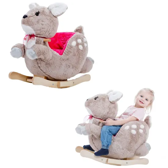 Gerardo's Toys: Little Rockers - Deer - Wooden Plush Ride-On Rocking Animal Toy, Plays Music, Removable Soft Fabric Cover, Toddler & Kids Ages 24mo+ {7}