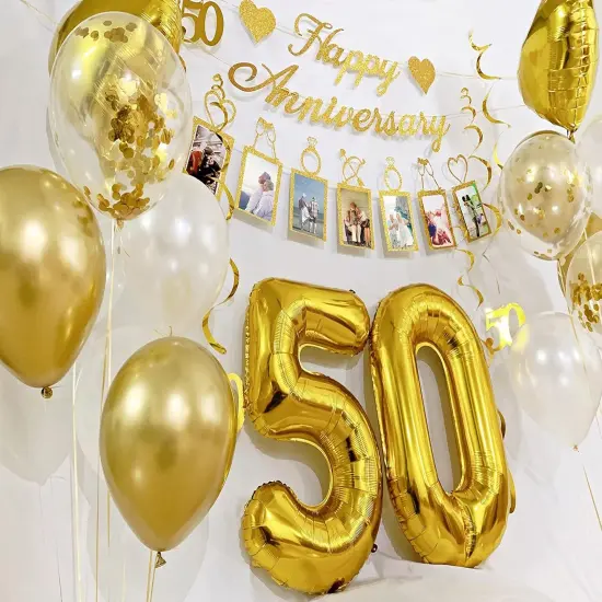 50th Anniversary Decorations Party Supplies Set {2}