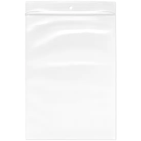 Plymor 6" x 8", 4 Mil with Hang-Hole Heavy Duty Zipper Reclosable Plastic Bags {1}