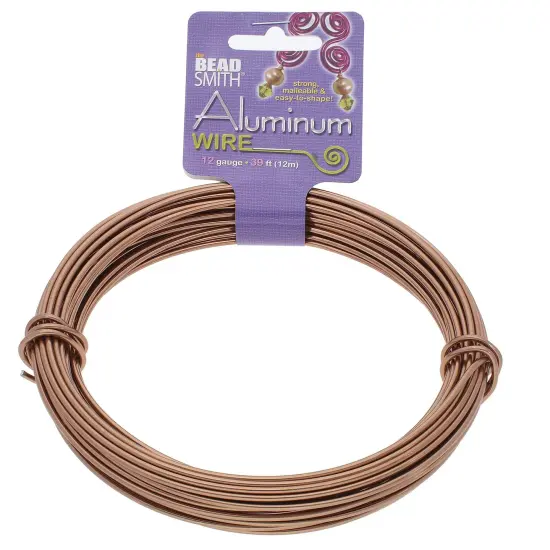 The Beadsmith 12-Gauge Anodized Aluminum Wire for Jewelry Making, Metal Wire for Wrapping Light Copper {1}