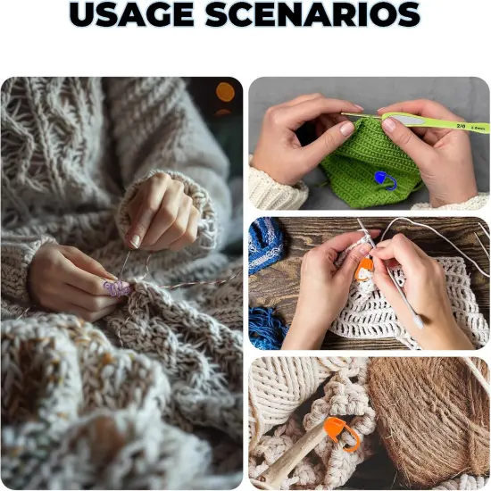 2Pcs Crochet Ring + 100Pcs Stitch Markers {4}