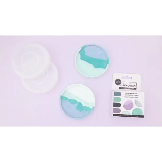 American Crafts Color Pour Stone Resin Coaster Kit {6}