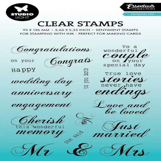 Studio Light Essentials Clear Stamps 18/Pkg-Nr. 790 Trouwdag {1}