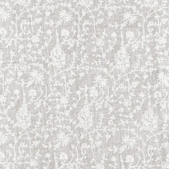 1 Yard White Dense Flower Embroidered Linen Elegant Craft Fabric 54" Width Floral and Snow Whit {7}