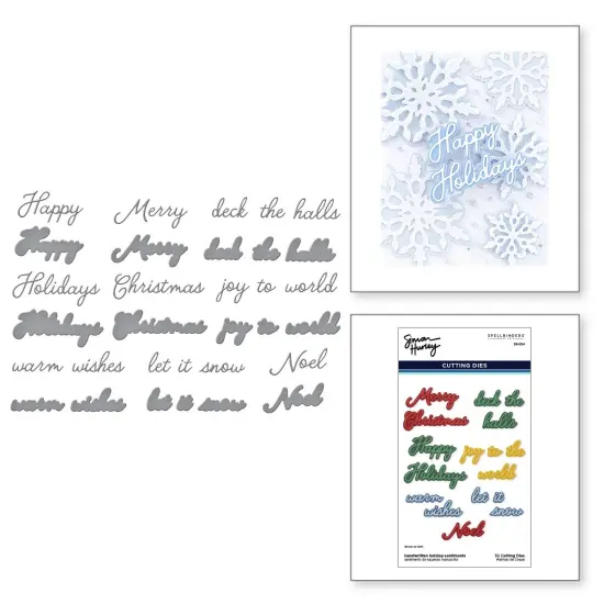 Spellbinders Etched Die By Simon Hurley-Handwritten Holiday Sentiments, Let Snow {6}