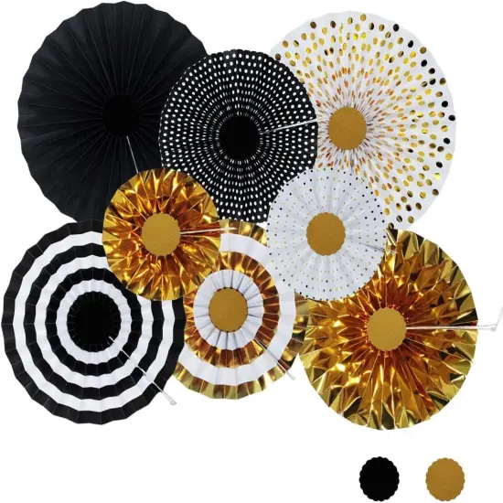 Happy Anniversary Banner Party Hanging Paper Fans Decoration {2}