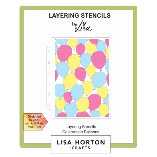 Lisa Horton Crafts Layering Stencils 5"X7"-Celebration Balloons {1}