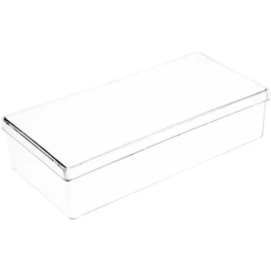 Pioneer Plastics 082C Clear Rectangular Plastic Container, 6.75" W x 3.1875" D x 1.625" H {1}