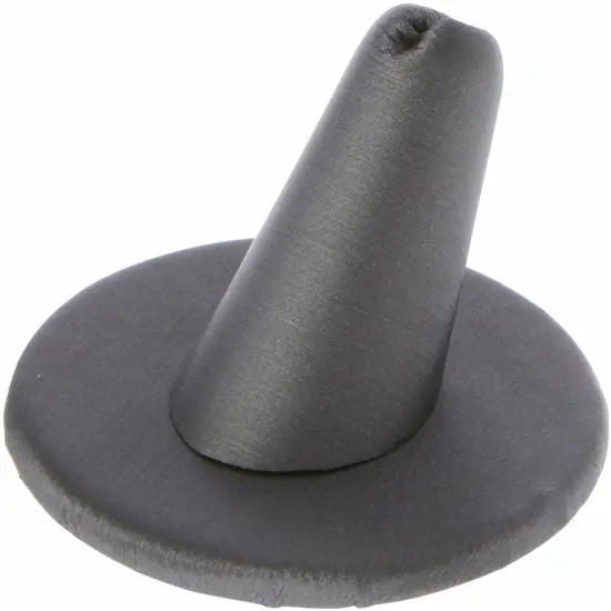 Plymor Gray Faux Leather Ring Finger Display, Single on Round Base, 2" W x 2" D x 1.25" H {1}