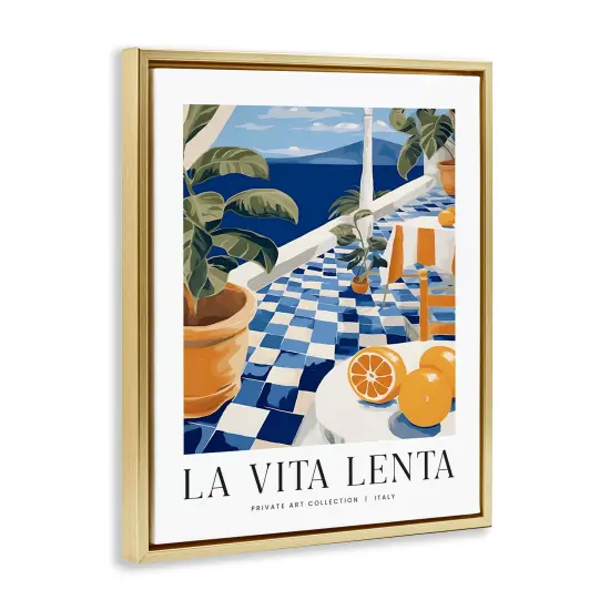 Stupell Industries Classic Italian Summer Sea Floating Frame By Lettered and Lined {3}