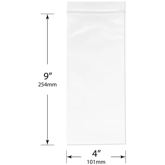 Plymor 4" x 9", 4 Mil Heavy Duty Zipper Reclosable Plastic Bags {3}
