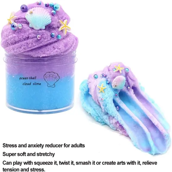 Colorful Fluffy Cloud Slime (Purple) {4}