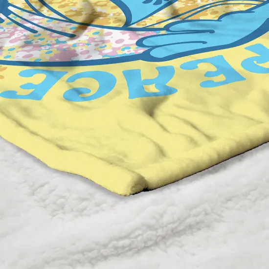 Smurfs Silk Touch Sherpa Throw Blanket Peace Love {5}