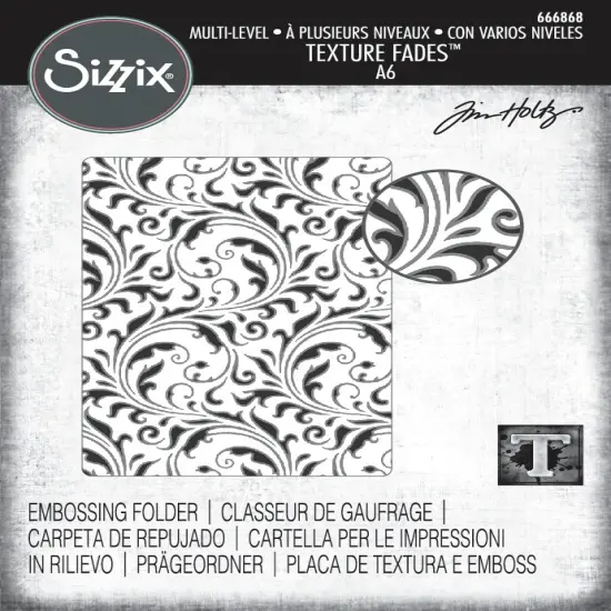 Sizzix Textured Impressions Embossing Folder by Tim Holtz-Vault Flourish {1}