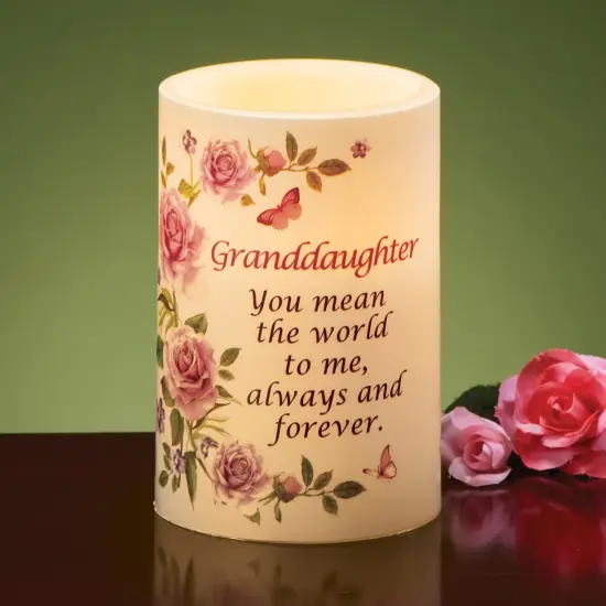 Collections Etc LED Lighted Sentimental Granddaughter Flameless Battery-Operated Candle {1}