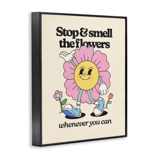 Stupell Industries Vintage Smell The Flowers Framed Giclee Design by Victoria Barnes {3}