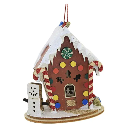 Ginger Cottages 4.0 Inch Hansel Gretel Gingerbread Tree Ornament , Ornament Candycanes Gum Drops Brown {1}