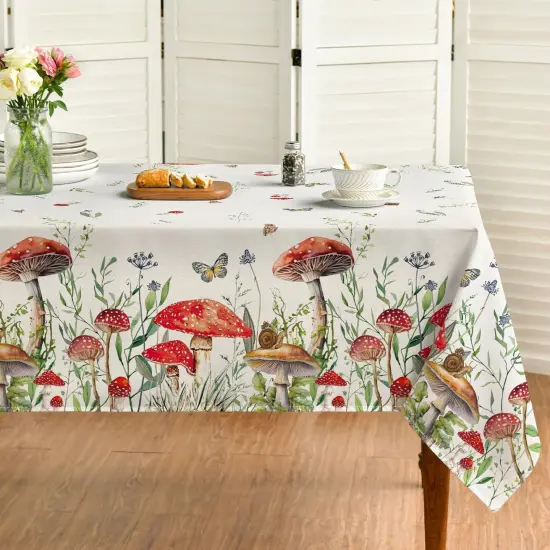 Mushroom Rectangular Tablecloth 60&times;120 Inch {1}