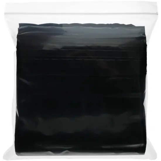 Plymor 6" x 9", Black 2 Mil Zipper Reclosable Plastic Bags {5}
