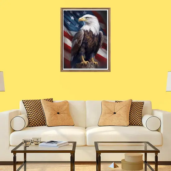 5D Diamond Painting Kits for Adults Flag Eagle, Full Drill Animal DIY Rhinestone Embroidery Set Paint with Diamonds Art by Number Kits Cross Stitch Home Wall Craft Decoration 12X16 Inch {4}