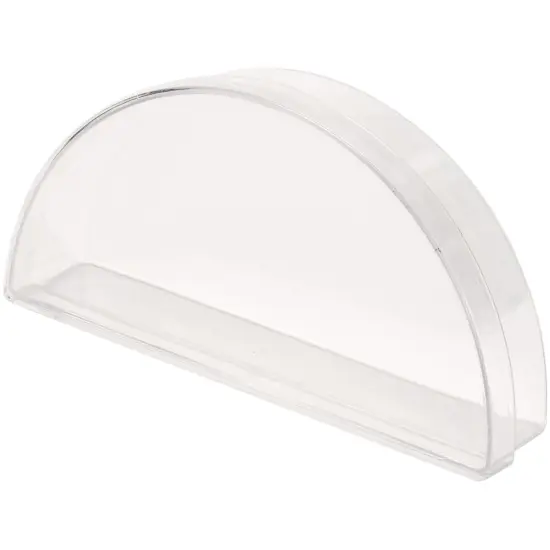 Pioneer Plastics 054C Clear Semi-Circle Plastic Container, 4.3125" W x 2.125" D x 0.875" H {3}