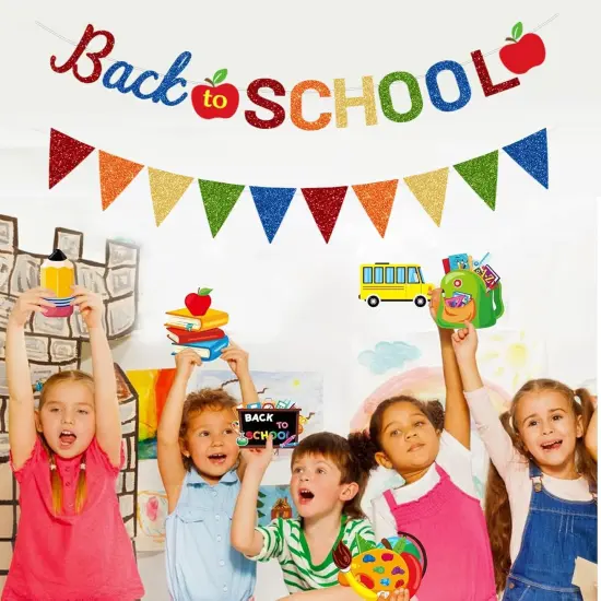 Glitter Back to School Decorations Banner and Colorful Glittery {2}