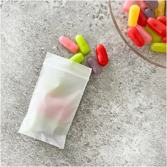 Plymor 2" x 3", White 2 Mil Zipper Reclosable Plastic Bags {4}