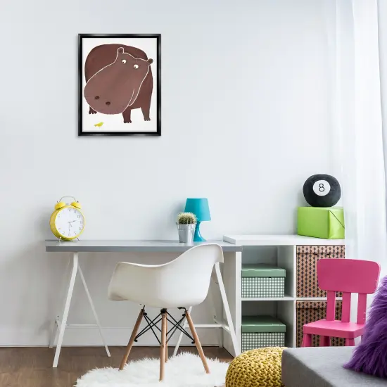 Stupell Industries Hippo and Bird Friends Floating Frame Design by Carla Daly {8}