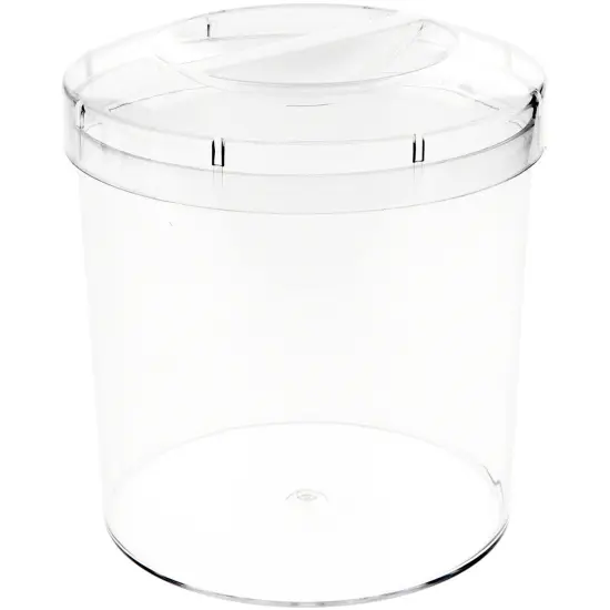 Pioneer Plastics 269C Clear Round Plastic Container with Pinch Style Lid, 5.125" W x 5.125" H {1}