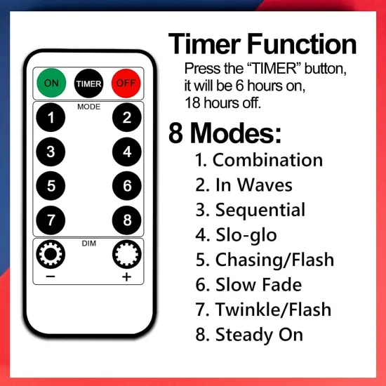14.2In 4th of July Patriotic Star Lights Decorations, Red White and Blue {5}