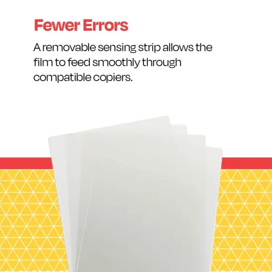 School Smart Copier Transparency Film with Sensing Strip, 8-1/2 x 11 Inches, Clear, Pack of 100 {7}