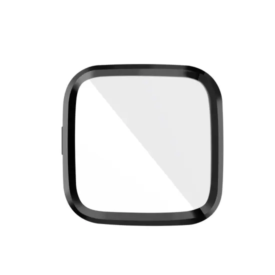 Screen Protector compatible with Fitbit Versa 2 Smartwatch, with Soft TPU Rubber Protective Case All Around Shockproof Bumper Full Cover, Clear/Black by Insten {4}