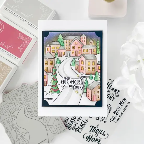 Pinkfresh Studio Cling Stamp 4.25"X5.5"-Holiday Street {3}