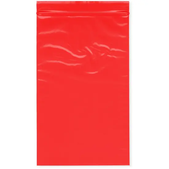 Plymor 5" x 8", Red 2 Mil Zipper Reclosable Plastic Bags {1}