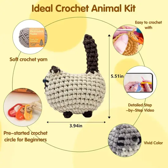 Crochet Cat Beginner Crochet Kit {4}