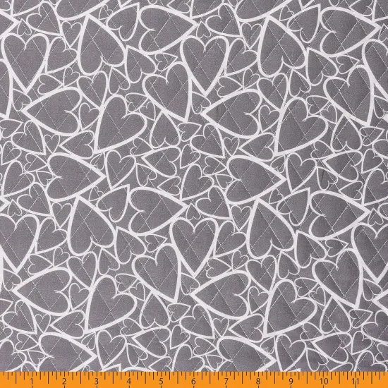 Mook Fabrics Double Faced Quilted Cotton Fabric [43 in. Wide] - By The Yard Hearts/Dots {2}