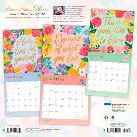 Bonnie Marcus OFFICIAL | 2026 12 x 24 Inch (Hanging) Monthly Square Wall Calendar | Foil Stamped Cover {2}