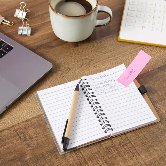6 Pack Pocket Notebook with Pen - Small Spiral Steno Notepads Bulk with Sticky Tabs and Ruler - Kraft Paper Cover (4 x 5.5 In) Brown {2}