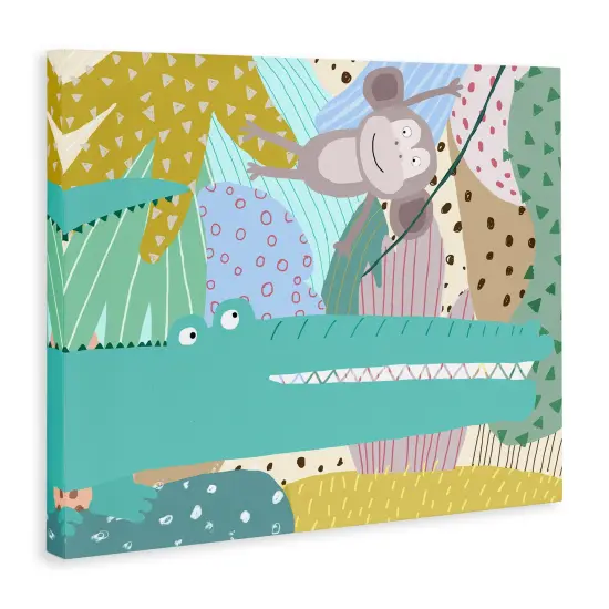 Stupell Industries Wild Animals in Patterned Jungle Canvas By Carla Daly {3}