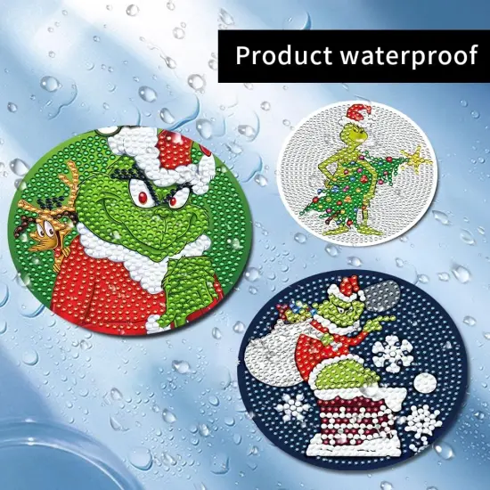 10 Pcs Christmas Diamond Painting Coasters Diamond Art Coasters {5}