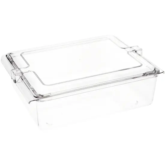 Pioneer Plastics 395C Clear Rectangular Plastic Container, 12.5" W x 10.0625" D x 3.8125" H {1}