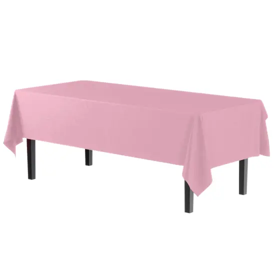 Exquisite 6-Pack Premium Plastic Tablecloth 54in. x 108in. Rectangle Plastic Table Cover Pink {4}