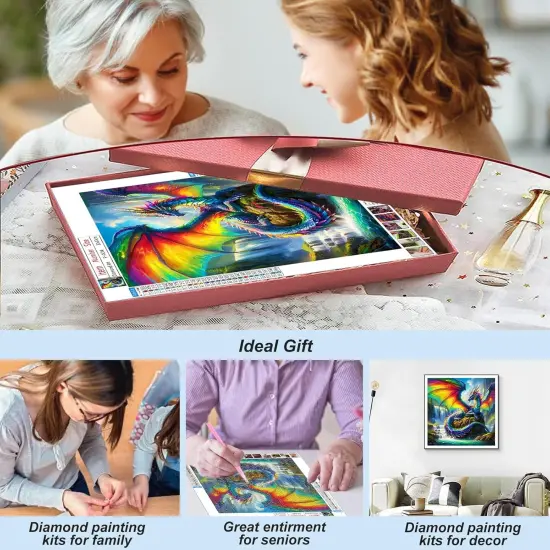 5D Dragon Diamond Painting Kit &ndash; DIY Full Drill, 12&times;12 Inch, Beginner-Friendly Wall Art {3}