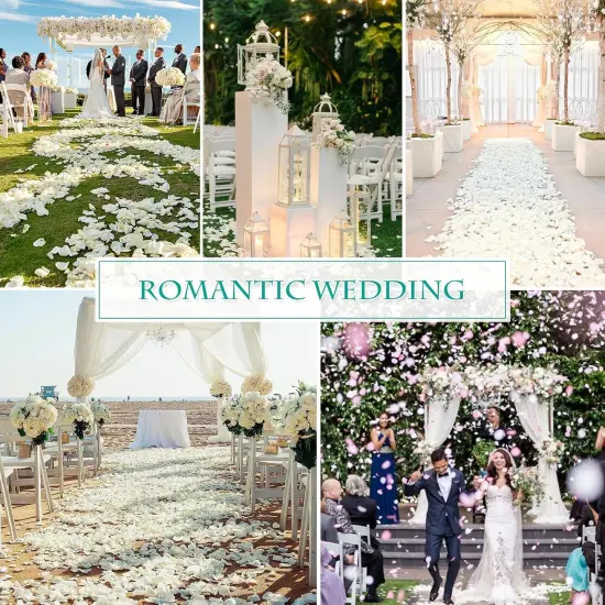 Dried Real White Rose Petals, Freeze Preserved Flower Petals 1.75oz for Valentine's Day Gifts Wedding Party Decor {4}