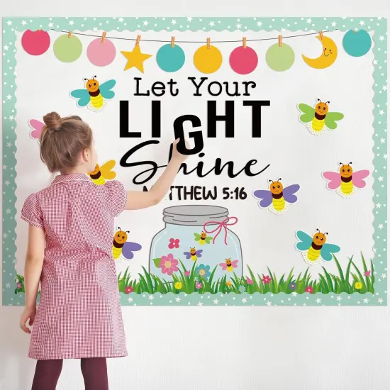 96 Pcs Let Your Light Shine Church Bulletin Board Decor {5}
