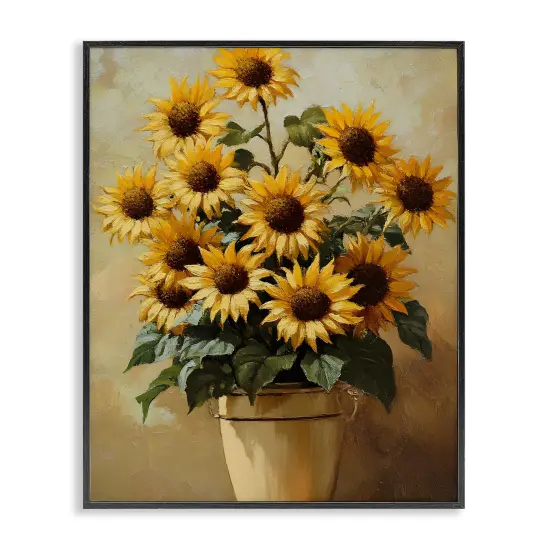 Stupell Industries Sunny Sunflowers Arrangement Framed Giclee Design by Franklyn Gregory {1}