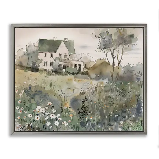 Stupell Industries Abstract English Cottage View Floating Frame By Annabelle Hall {1}
